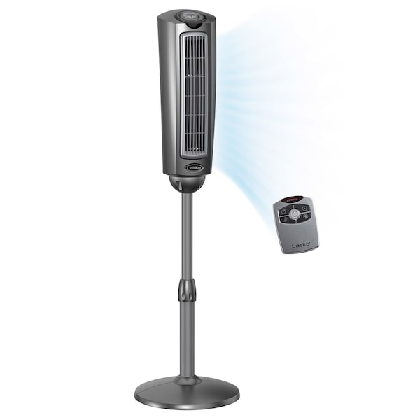 Almo 52-in. Gray Oscillating Pedestal Fan with Remote Control 2535 - main